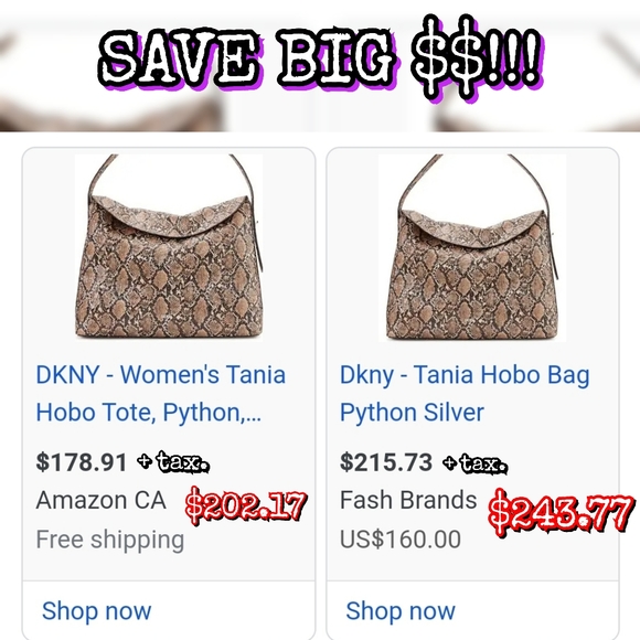 🐍 NWT DKNY Tania Hobo Bag in Python 🐍 - Picture 4 of 14